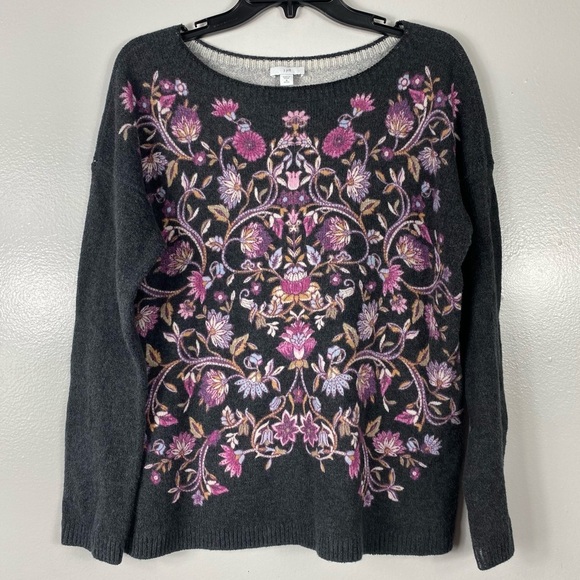 J Jill Enchanted florals sweater MP - Picture 2 of 7